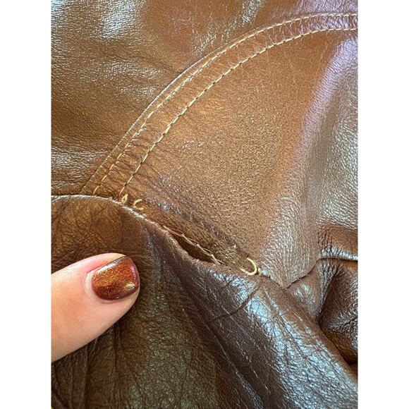 Vintage Jacket Cabretta Leather by Grais Men's 42L Brown USA Angel Skin 70's - Picture 11 of 11